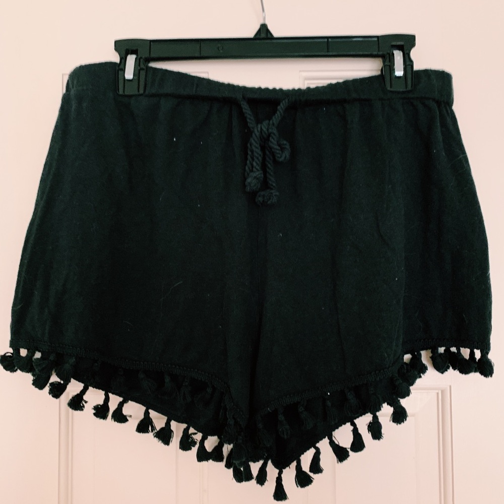 Black tassel shorts